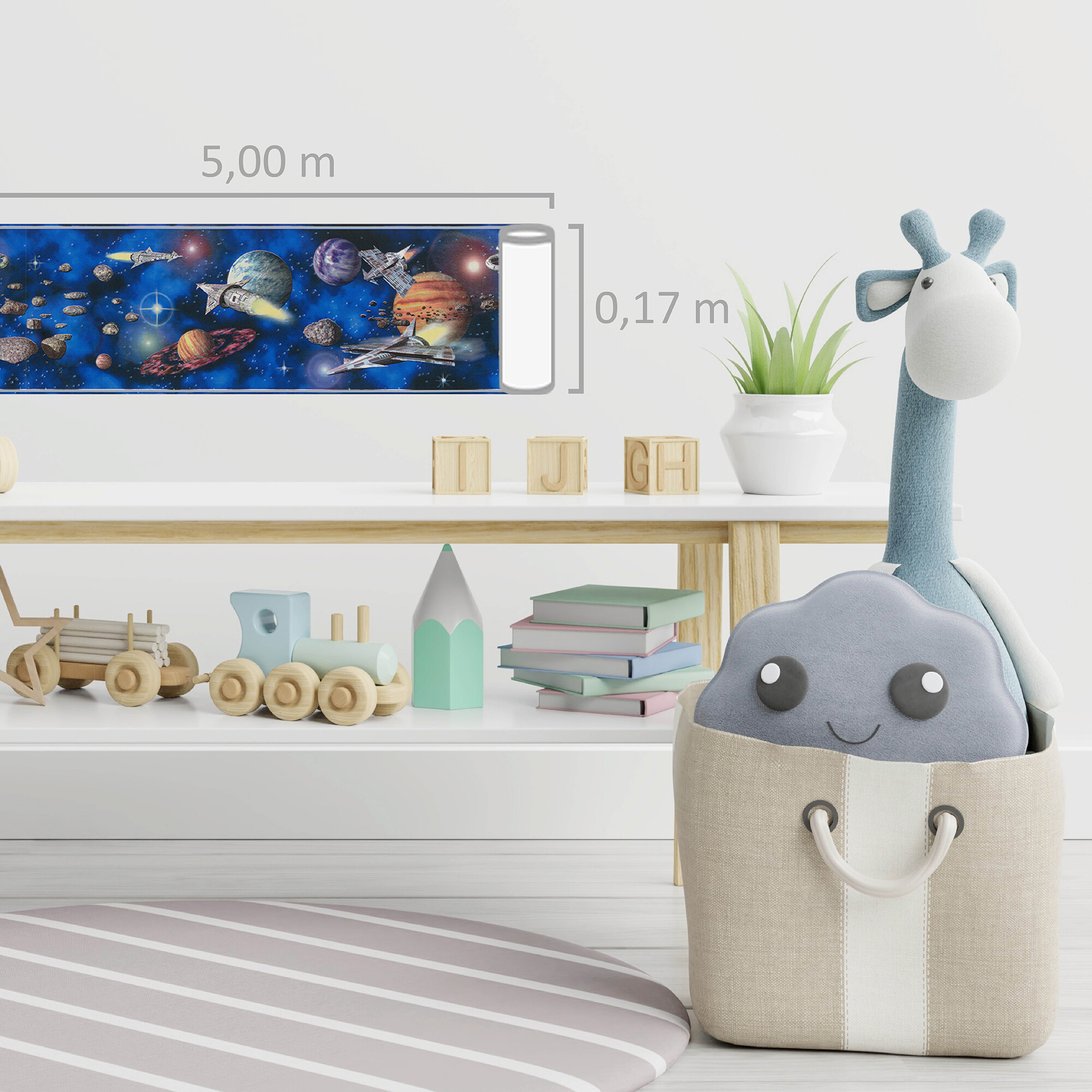 A.S.Creation Bordüre schwarz grau blau B/H/D: ca. 17x500x6 cm