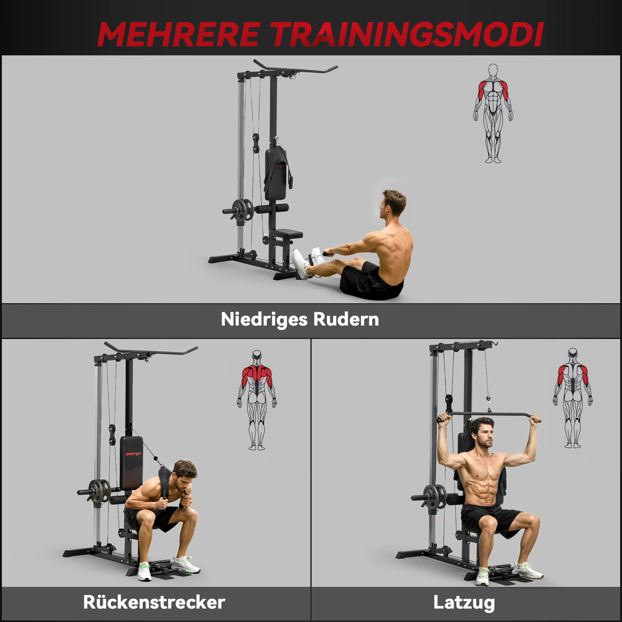 SPORTNOW Kraftstation schwarz Kunstleder B/H/L: ca. 108x197x140 cm