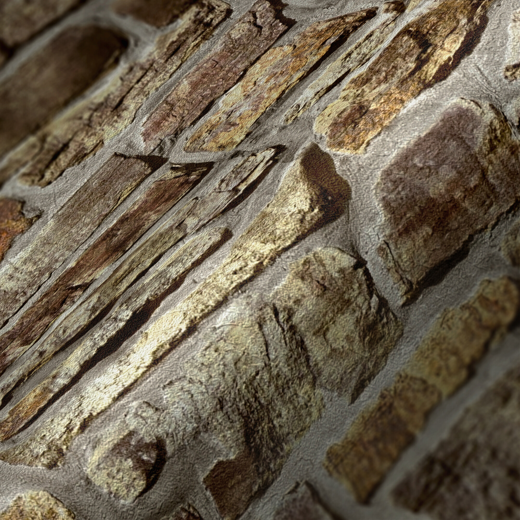 A.S.Creation Vliestapete gelb braun B/H/D: ca. 53x1005x8,6 cm