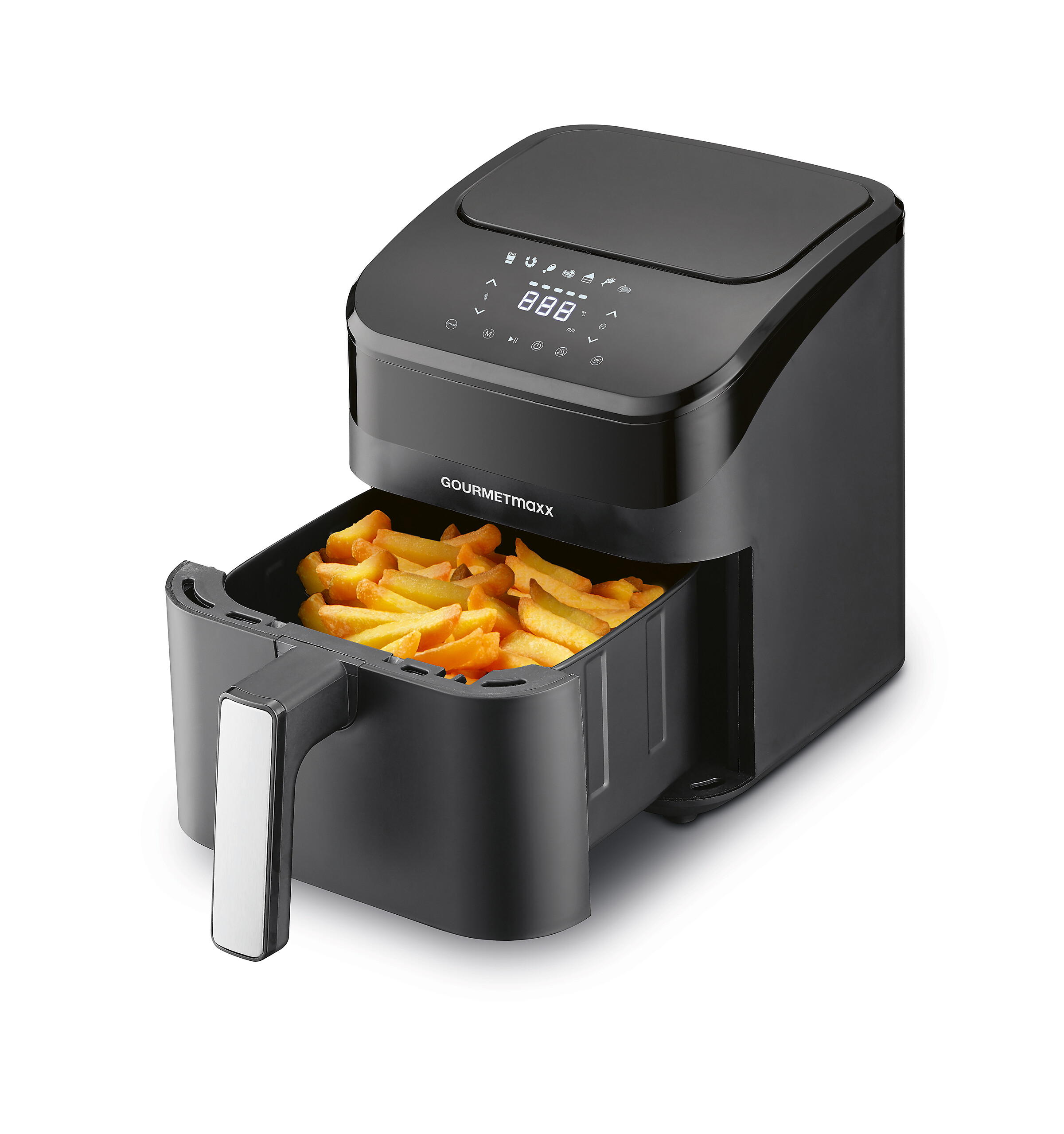 GOURMETmaxx Heißluftfritteuse schwarz Metall B/H/L: ca. 24x28,6x34,9 cm ca. 4 l