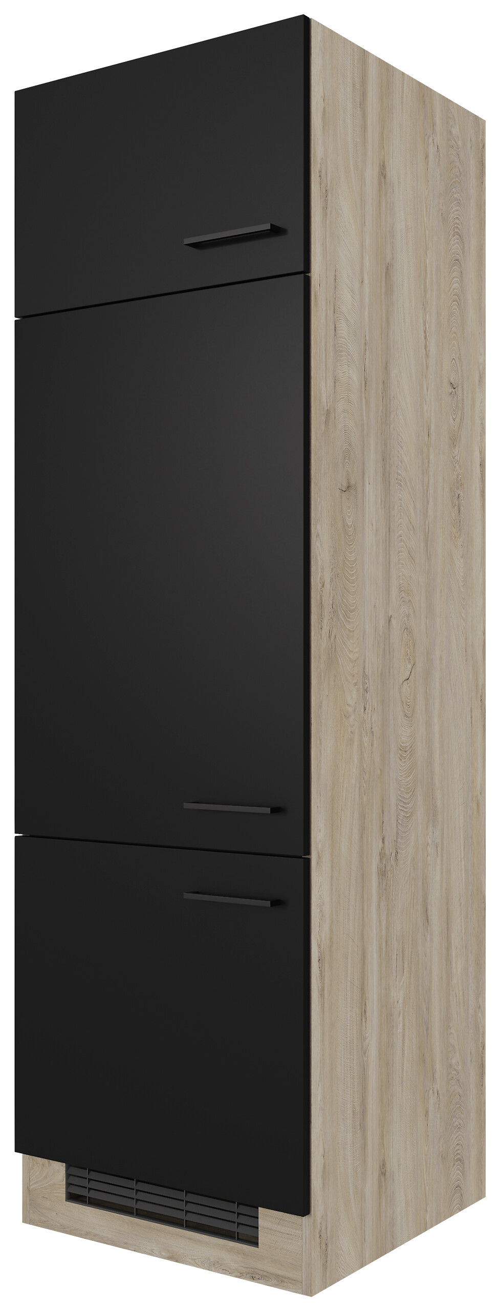 Kühlumbauschrank Capri schwarz matt B/H/T: ca. 60x200x57 cm