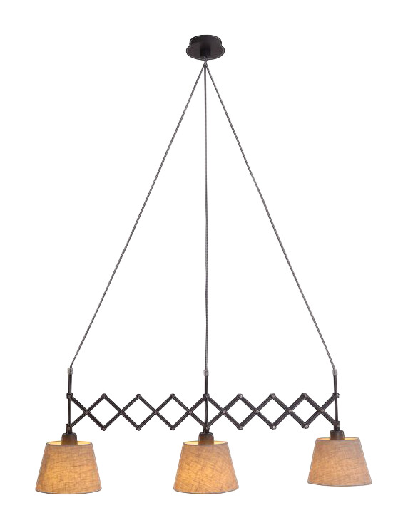 Näve Leuchten Scherenpendelleuchte NV6132027 natur beige Metall Kunststoff B/H: ca. 52x130 cm E27 3 Brennstellen