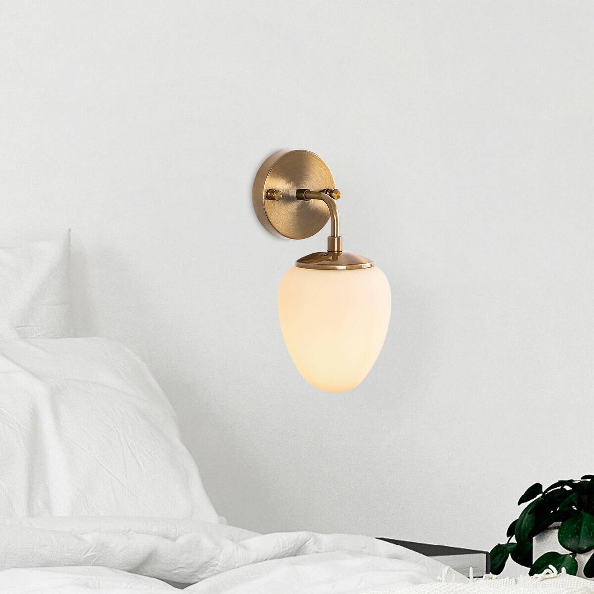 Opviq Wandleuchte Metall Glas B/H/L: ca. 16x28x12 cm E14 1 Brennstellen