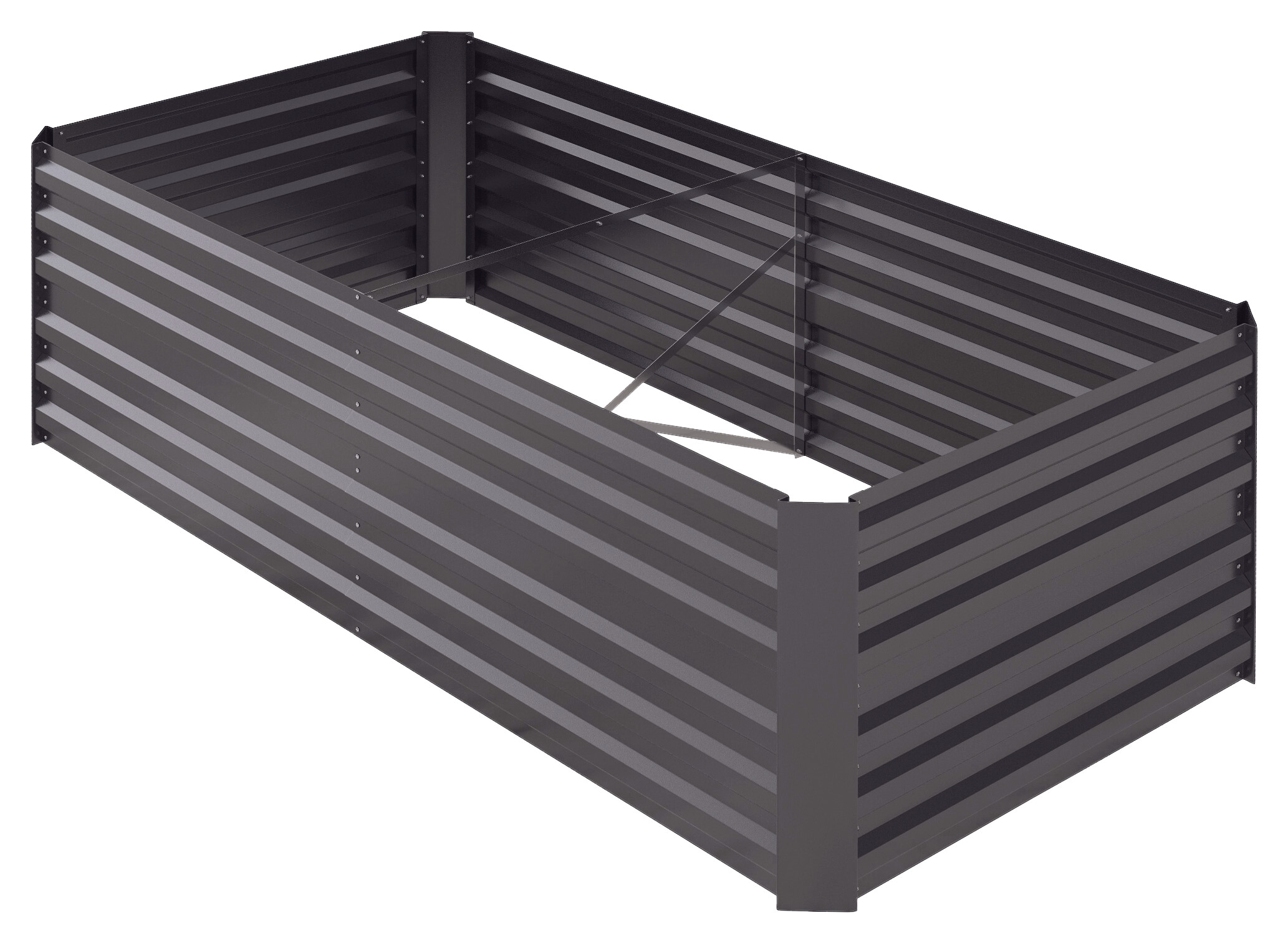 Outsunny Hochbeet dunkelgrau Stahl B/H/L: ca. 90x59x180 cm