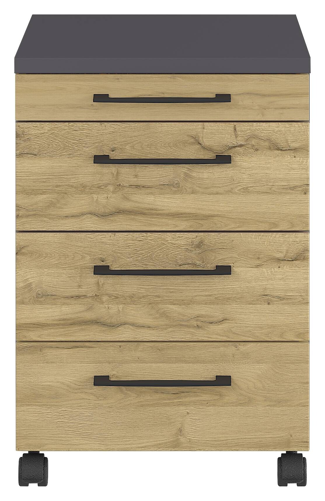 Rollcontainer 4251-564 Eiche Grand-Son Nachbildung Graphit B/H/T: ca. 42x61x49 cm