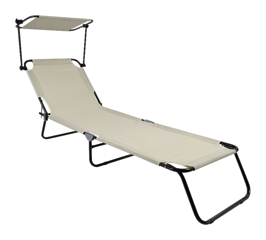 VCM Gartenliege creme Polyester B/H/T: ca. 55x24x185 cm