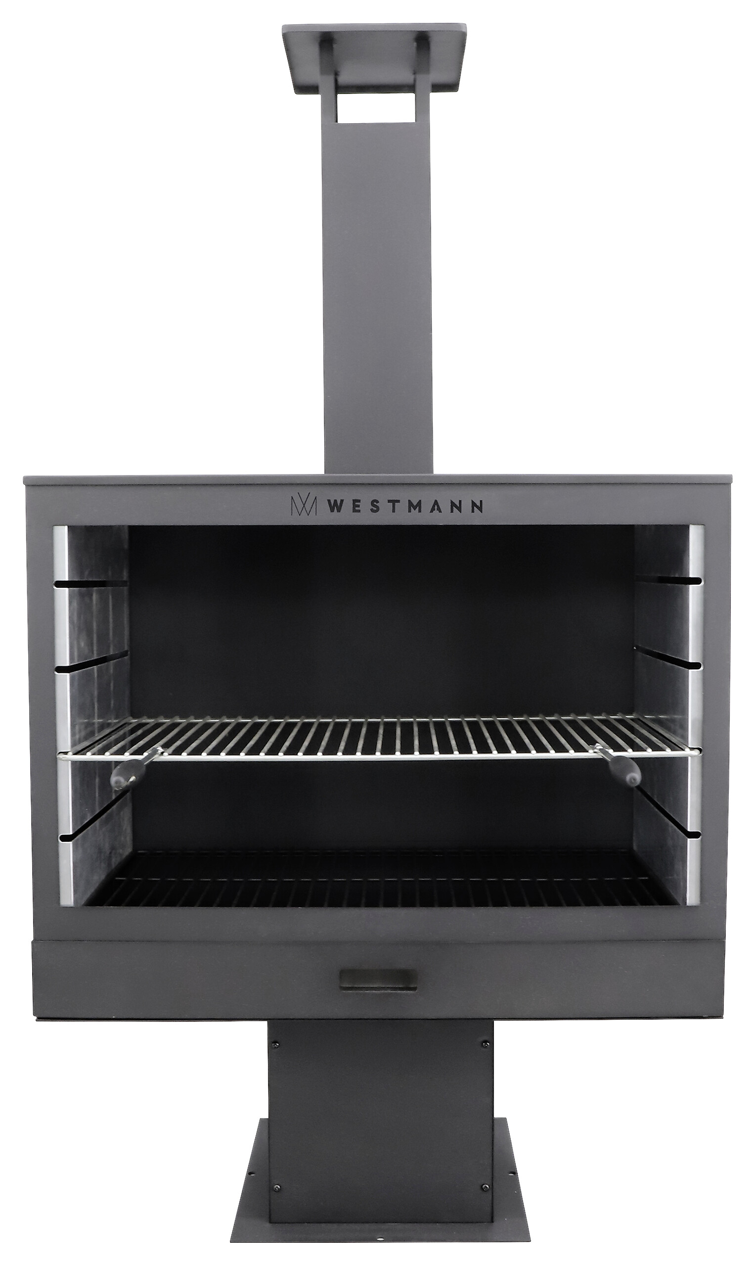 Westmann Grill-und Gartenkamin schwarz Metall B/H/T: ca. 90x160x50 cm