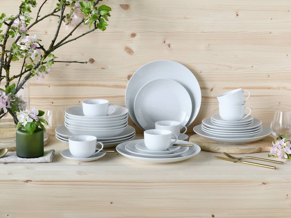 CreaTable Kombiservice Luna weiß Porzellan 30 tlg.