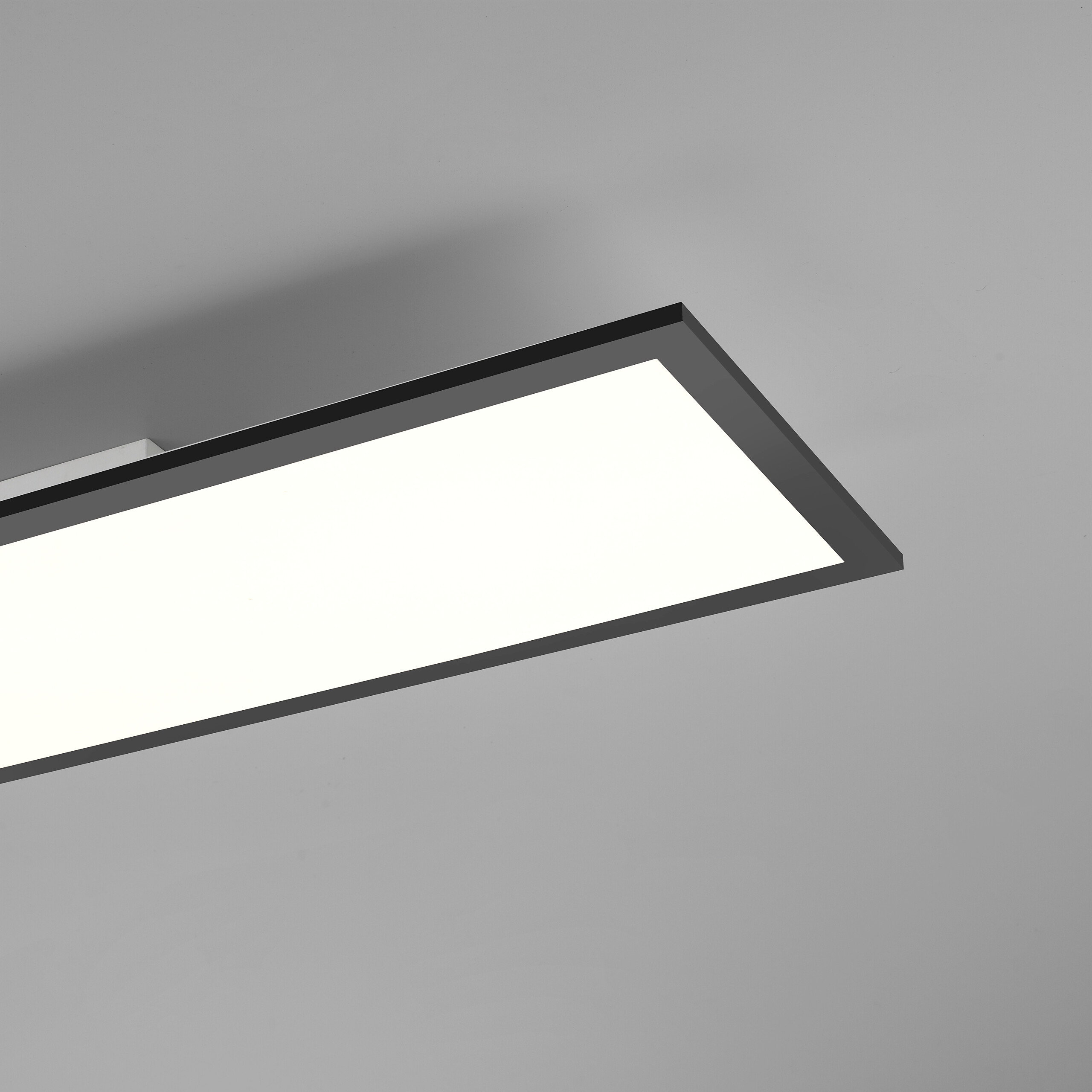 Just Light LED-Deckenleuchte Flat schwarz B/H/L: ca. 25x6,5x100 cm