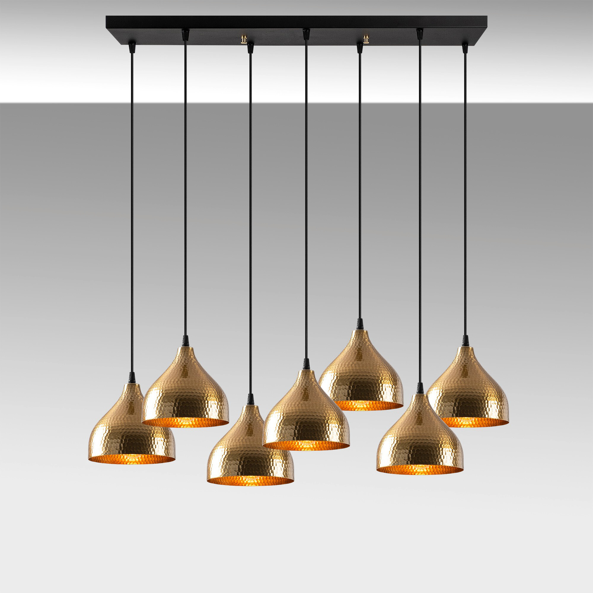 Opviq Pendelleuchte Tattoo-6222 Metall B/H/T/L: ca. 88x114x40x88 cm E27 7 Brennstellen