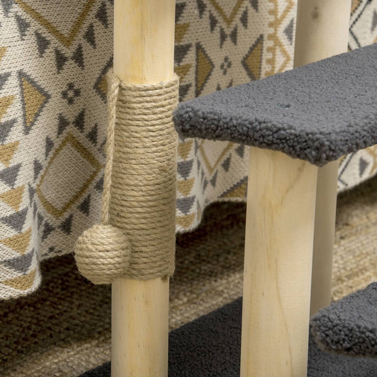 PawHut Kratzbaum natur Kiefer B/H/L: ca. 40x48x45 cm