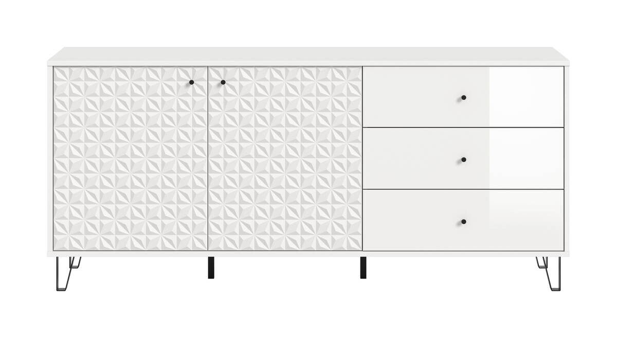 Sideboard PRISMA weiß weiß Hochglanz B/H/T: ca. 170x76x40 cm