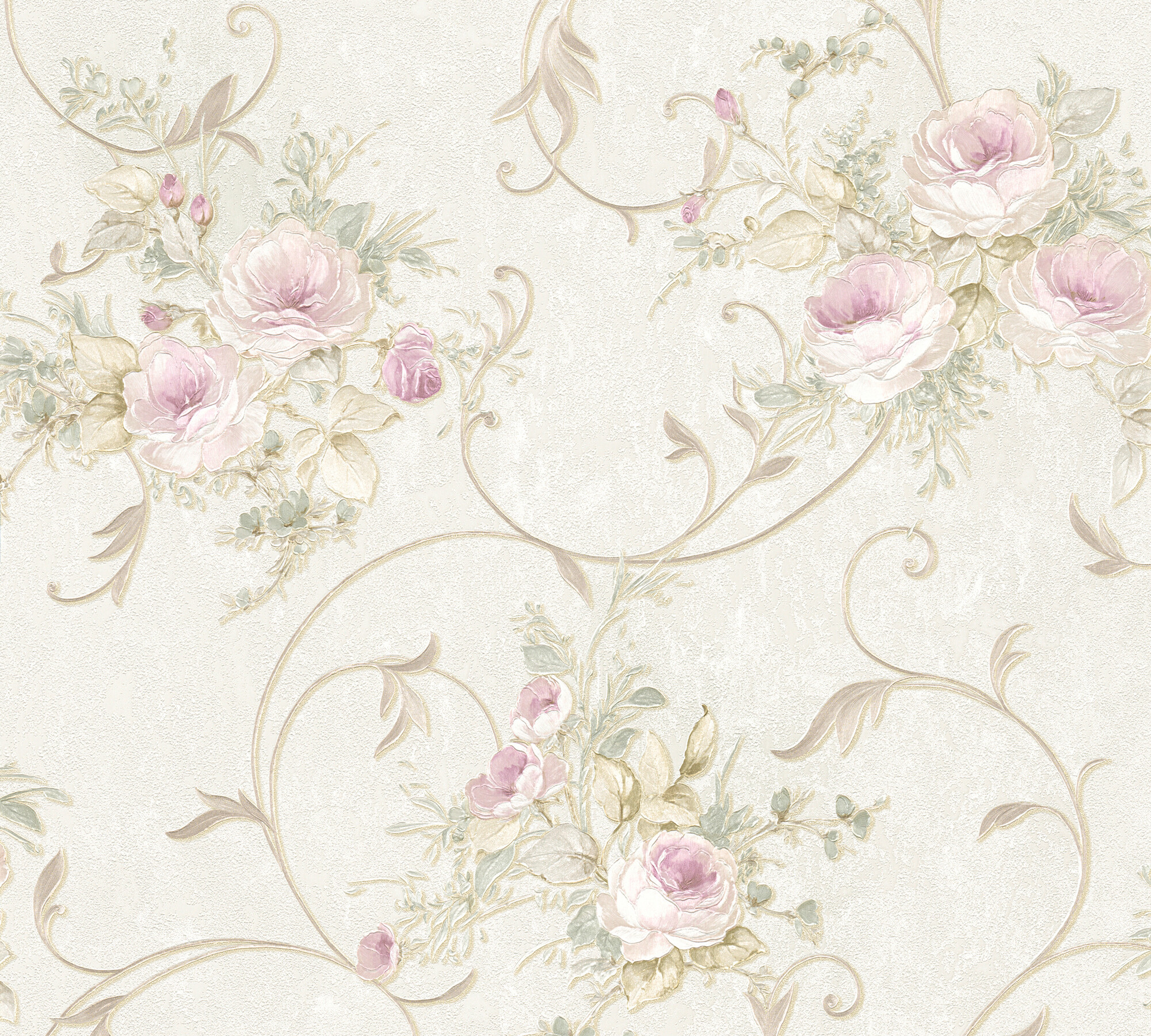 A.S.Creation Vliestapete grün rosa creme B/H/D: ca. 53x1005x7,4 cm