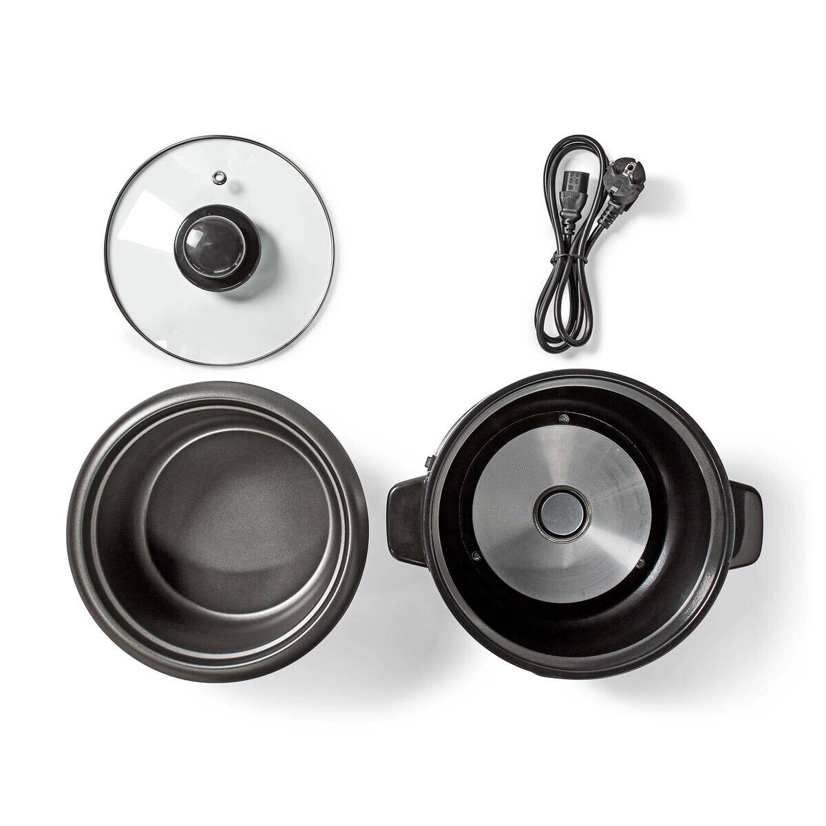 Nedis Reiskocher silber Edelstahl B/H/L: ca. 29,2x24,8x26,2 cm