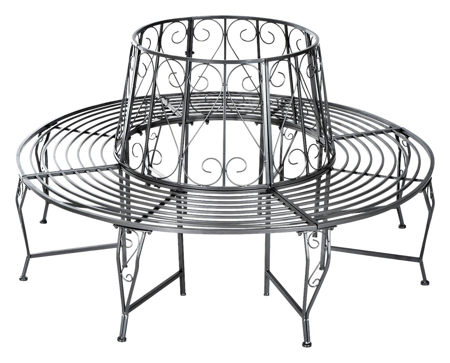 Outsunny Gartenbank silber Metall H/D: ca. 90x160 cm