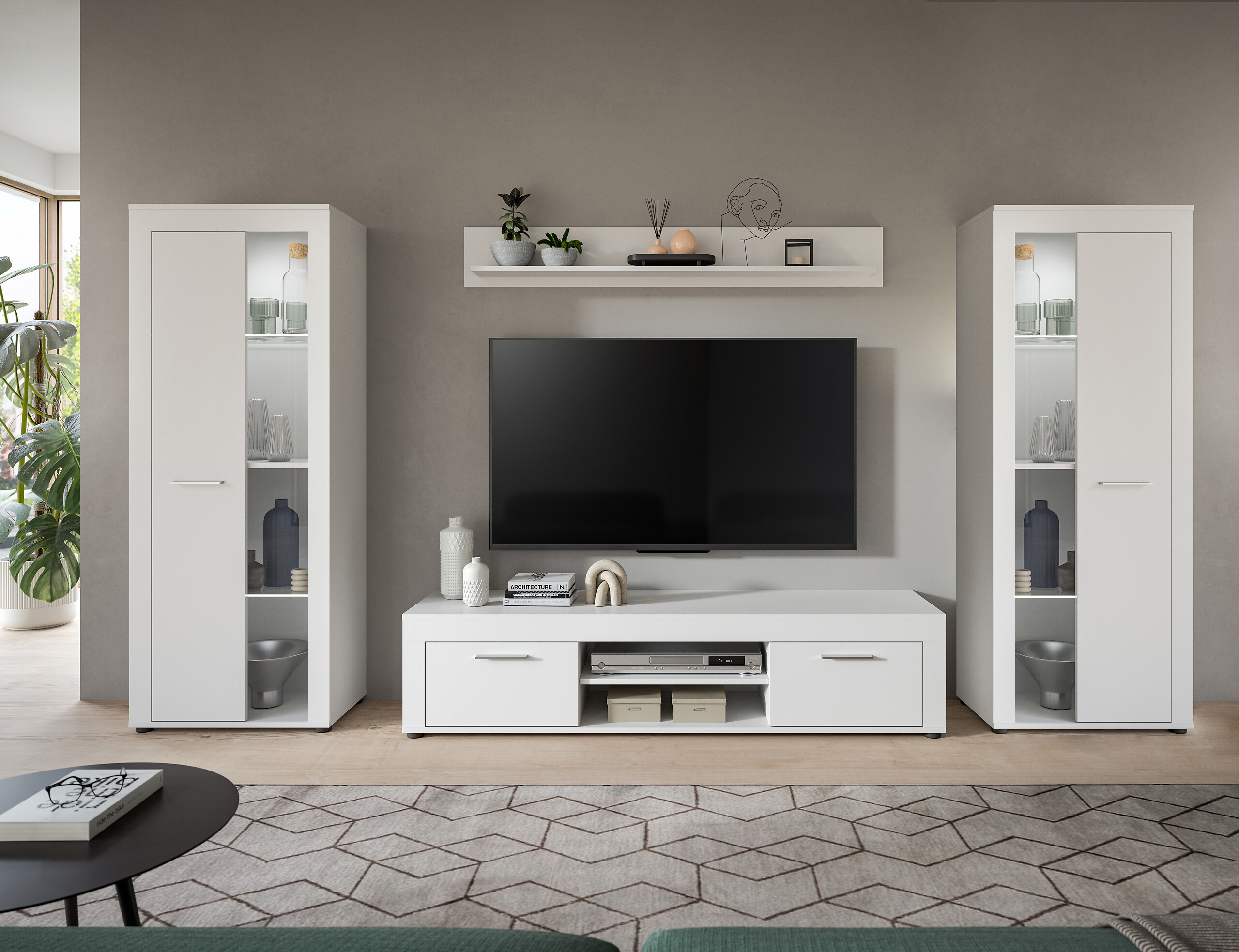 Wohnwand Jam weiß B/H/T: ca. 310x159x35 cm