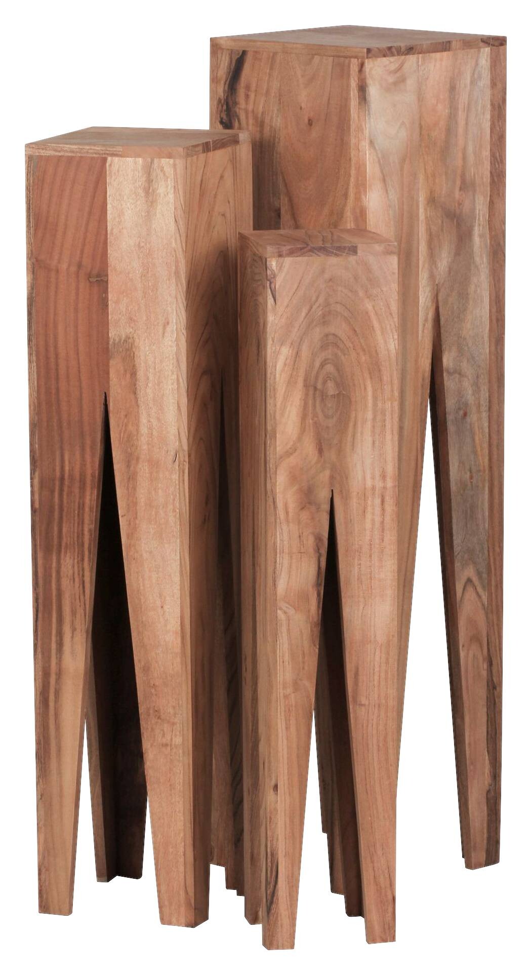 Beistelltisch 3er-Set. natur Akazie