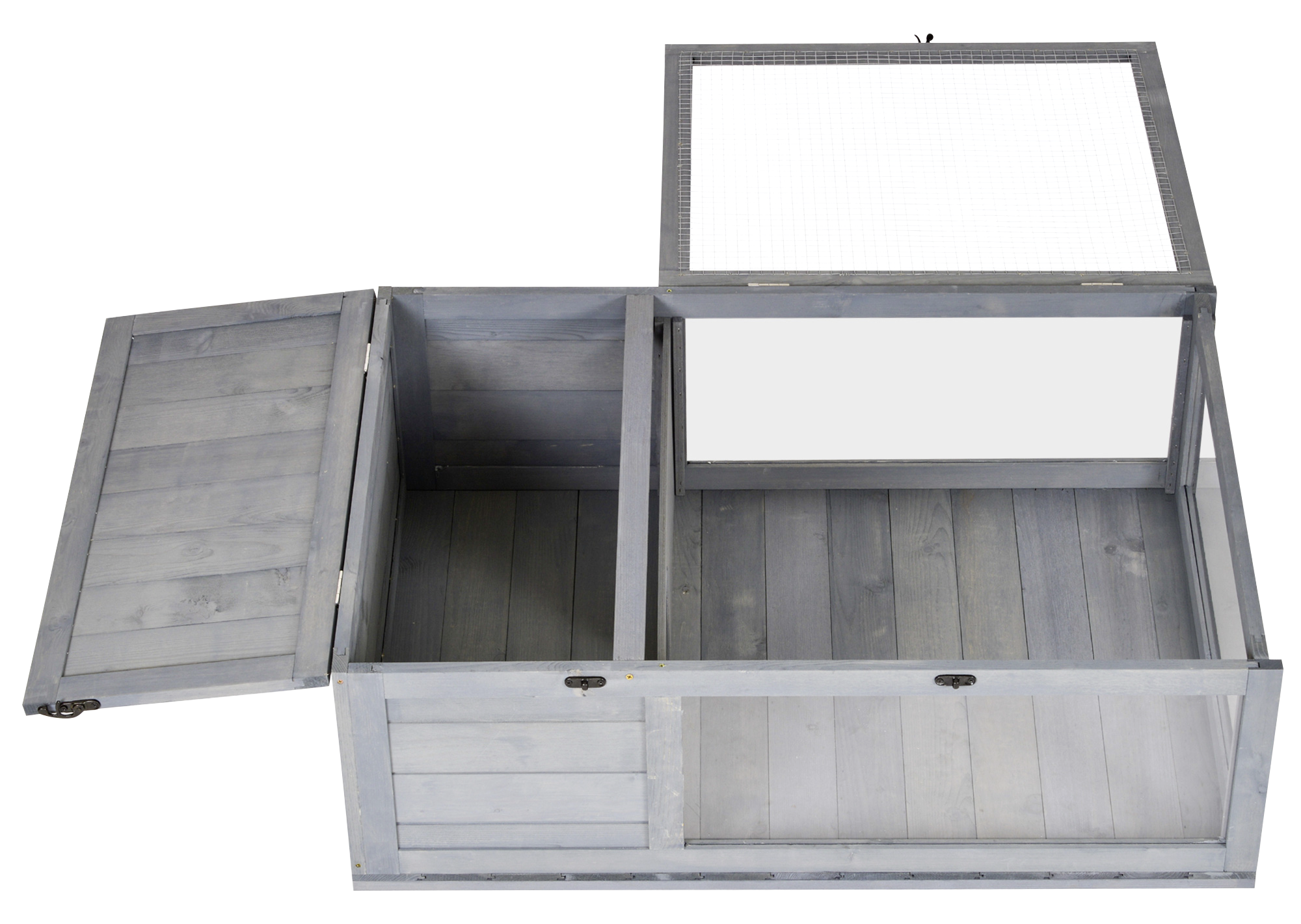 PawHut Schildkrötenhaus grau Holz B/H/L: ca. 60,5x32x91 cm