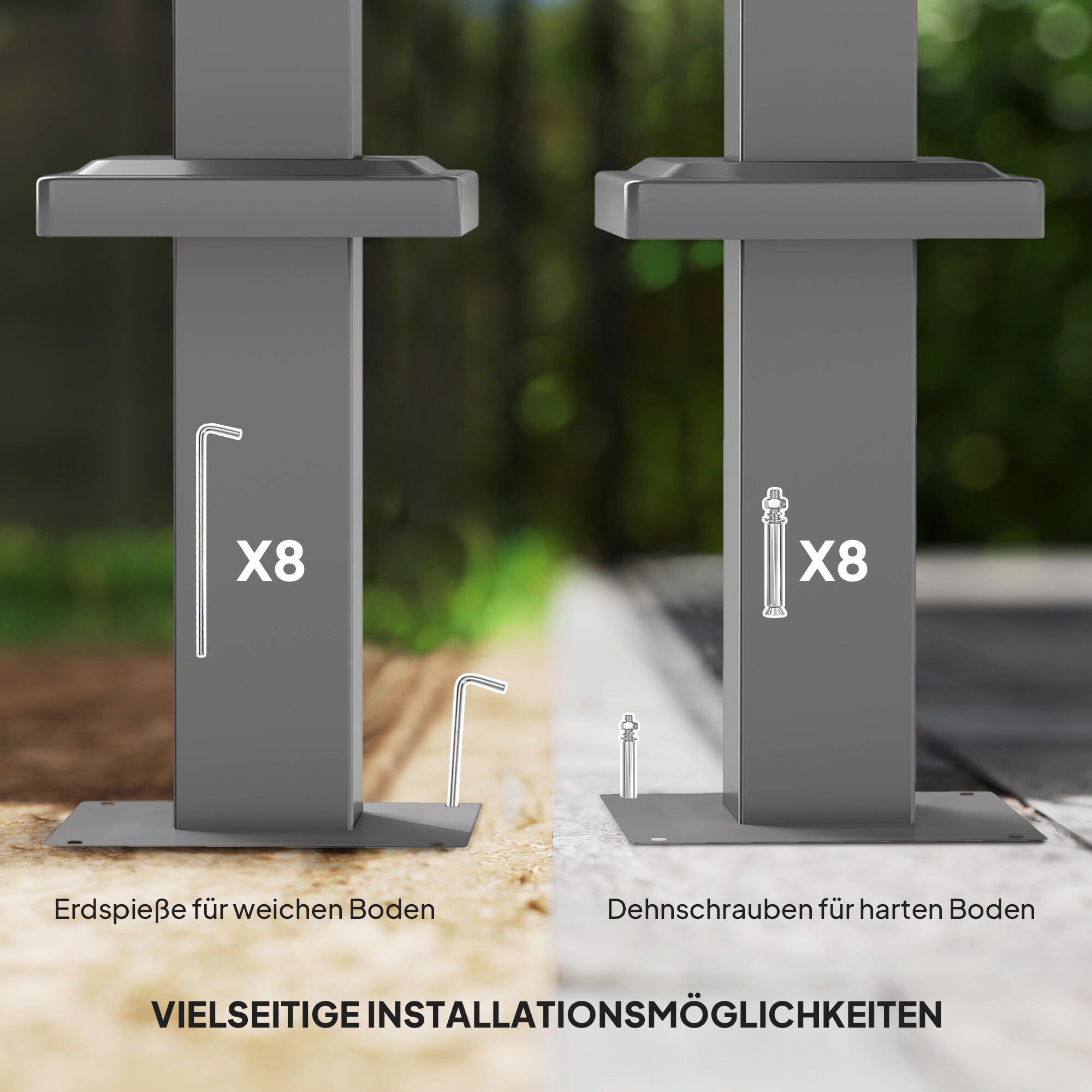 Outsunny Pergola beige Metall B/H/L: ca. 297x221x298 cm