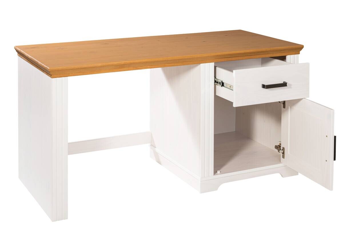 Schreibtisch Maluno weiß lackiert B/H/L: ca. 65x76x150 cm