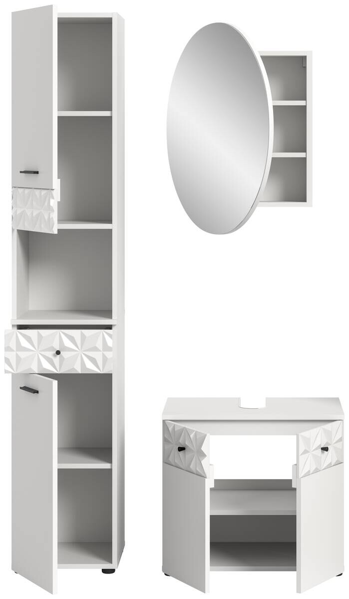 Badezimmer-Set Prisma weiß B/H/T: ca. 110x187x37 cm