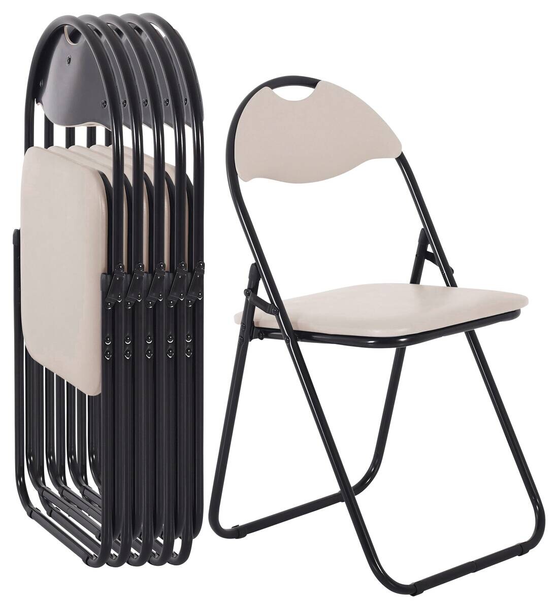 Klappstuhl Ben Cappuccino Kunstleder B/H/T: ca. 45x81x38 cm