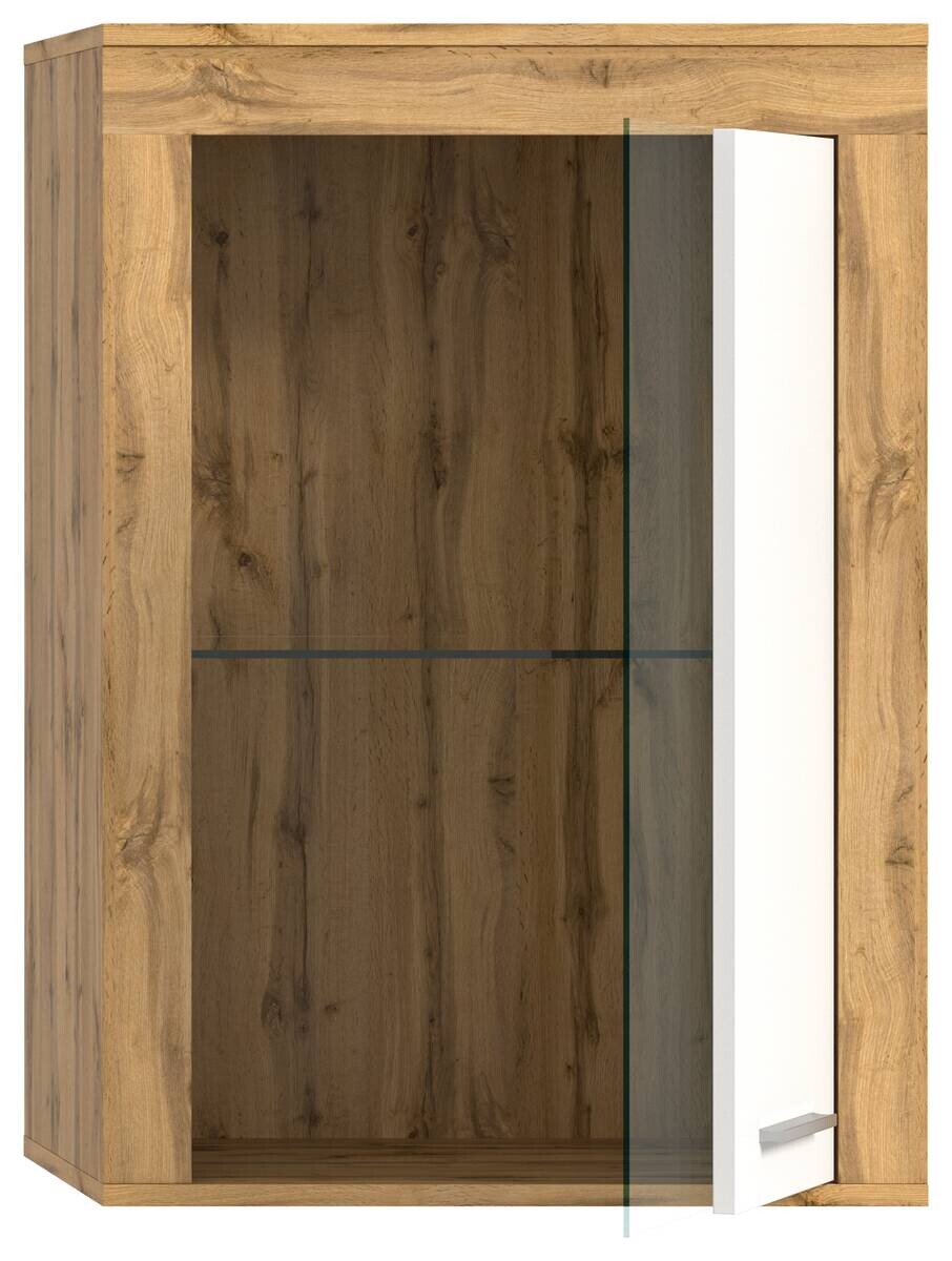 Vitrine Jam Eiche Wotan Nachbildung weiß B/H/T: ca. 60x86x35 cm