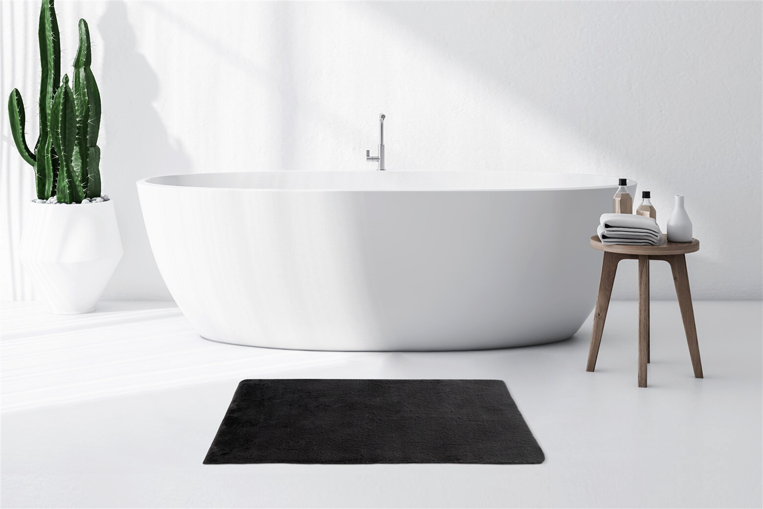 Kayoom Kurzflorteppich Badematte Rabbit Light 125 dunkelgrau B/H/L: ca. 65x2,4x100 cm Kayoom Kurzflorteppich Badematte Rabbit Light 125 dunkelgrau B/H/L: ca. 65x2,4x100 cm