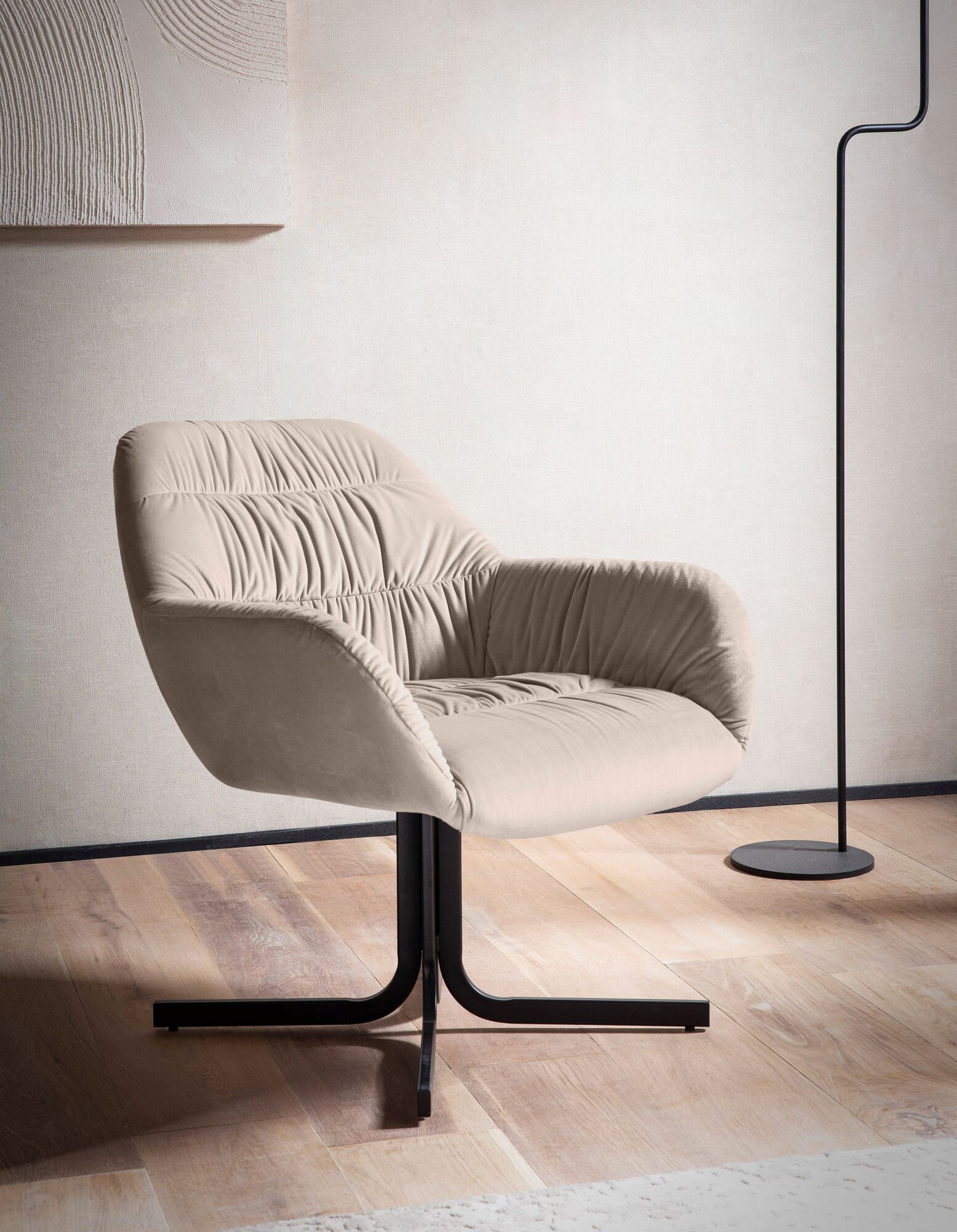 Wohnling Sessel beige Polyester