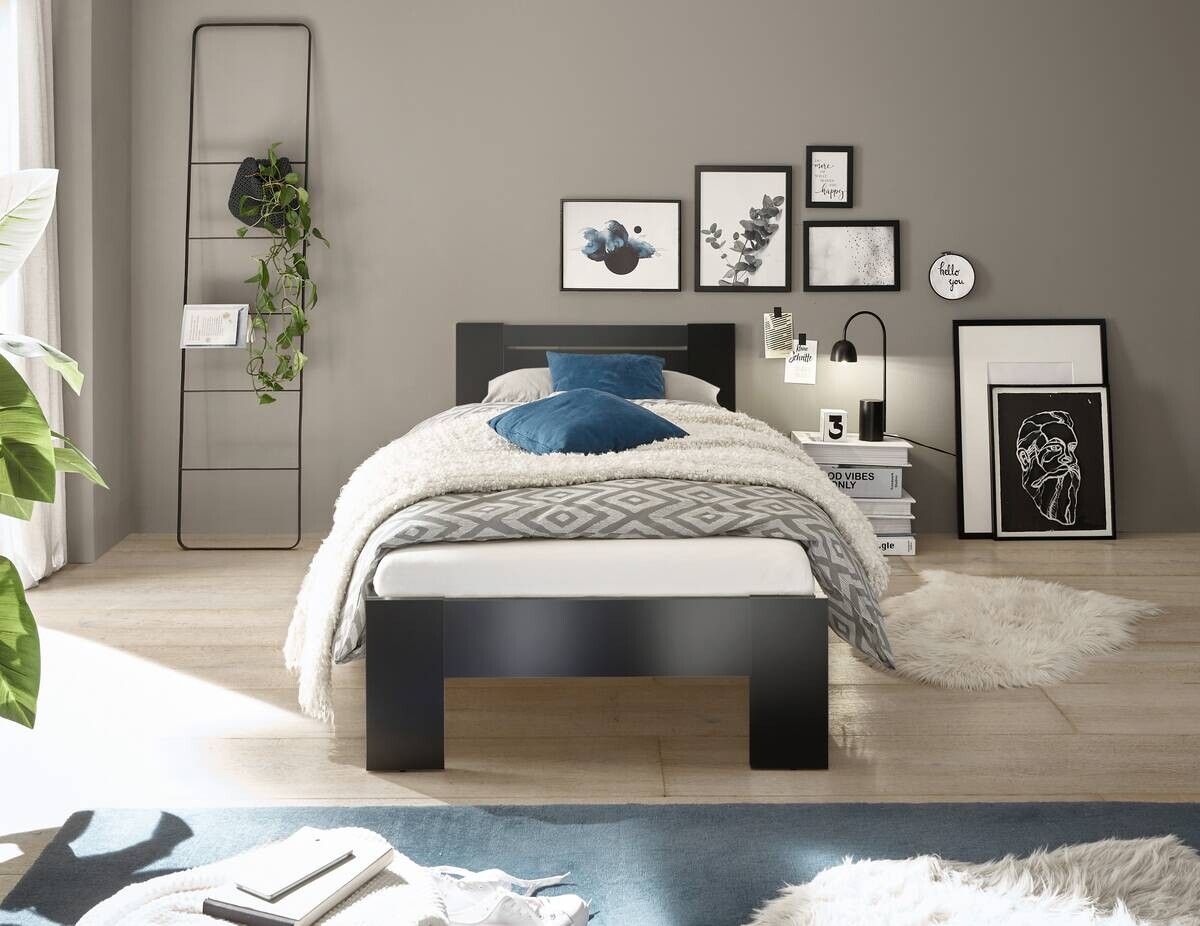 Futonbett Cannes schwarz Liegefläche B/L: ca. 90x200 cm