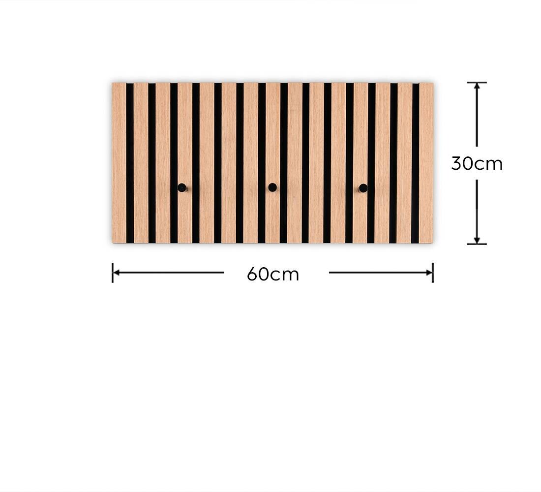 Wandgarderobe Grace Eiche schwarz B/H/T: ca. 60x30x7 cm