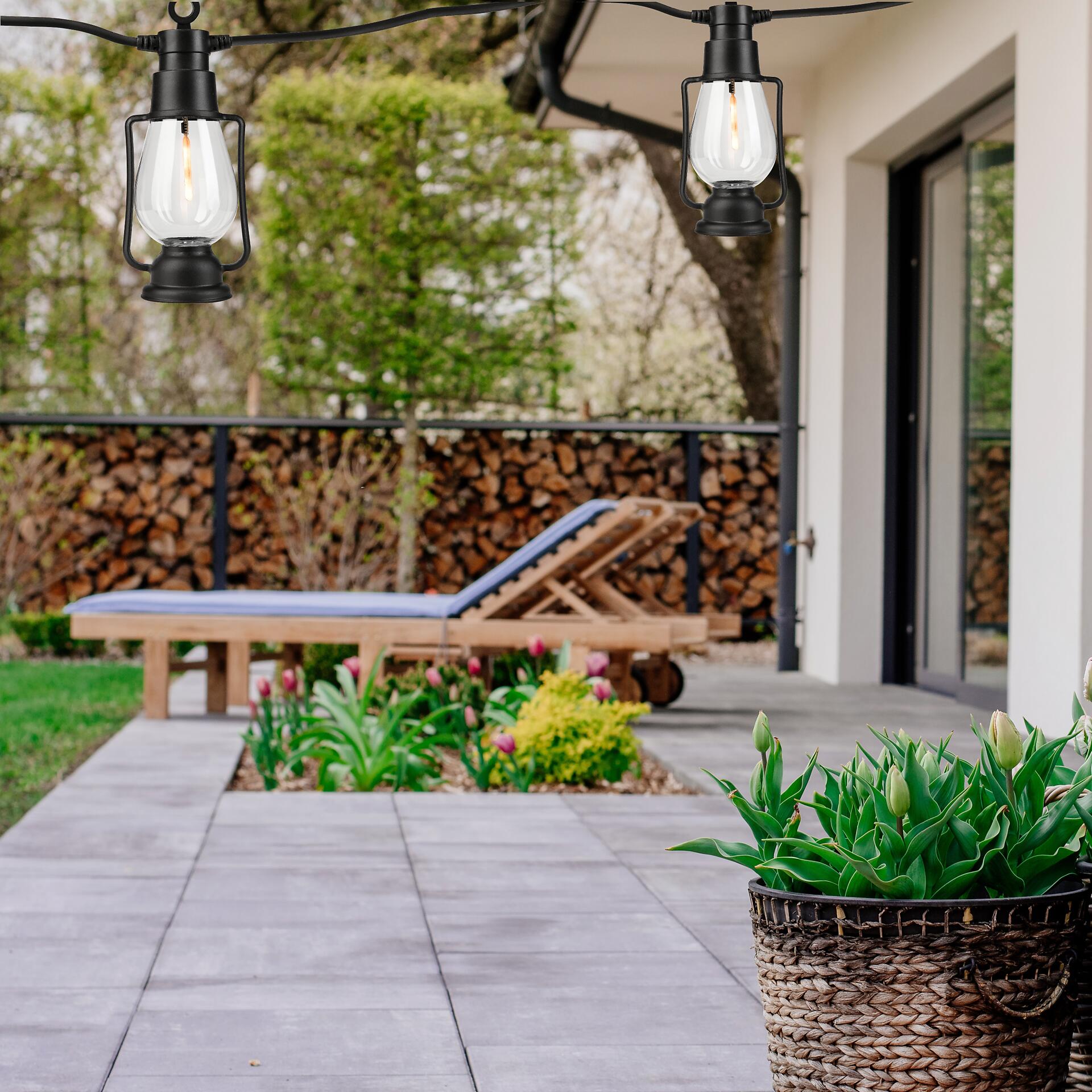 Outdoor-Lichterkette schwarz B/L: ca. 2x1000 cm