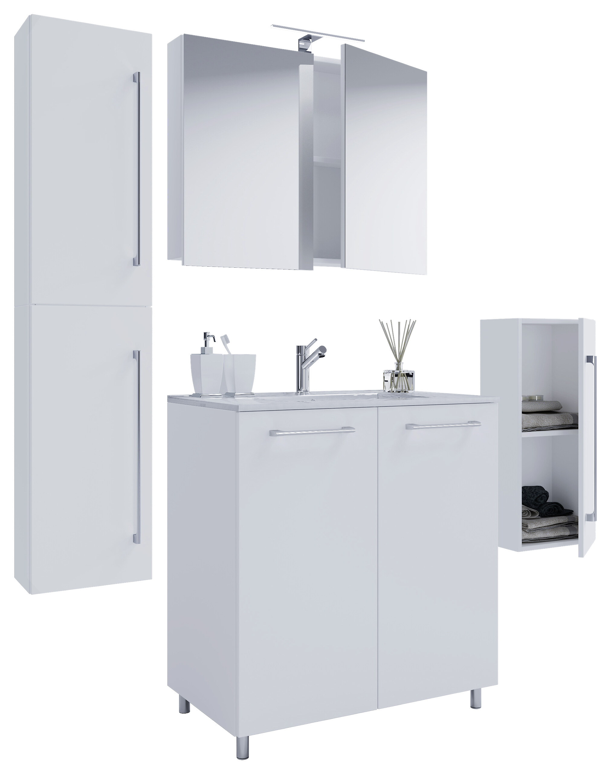 Waschplatz 5tlg-Gilos weiß weiß B/H/T: ca. 80x86x46 cm