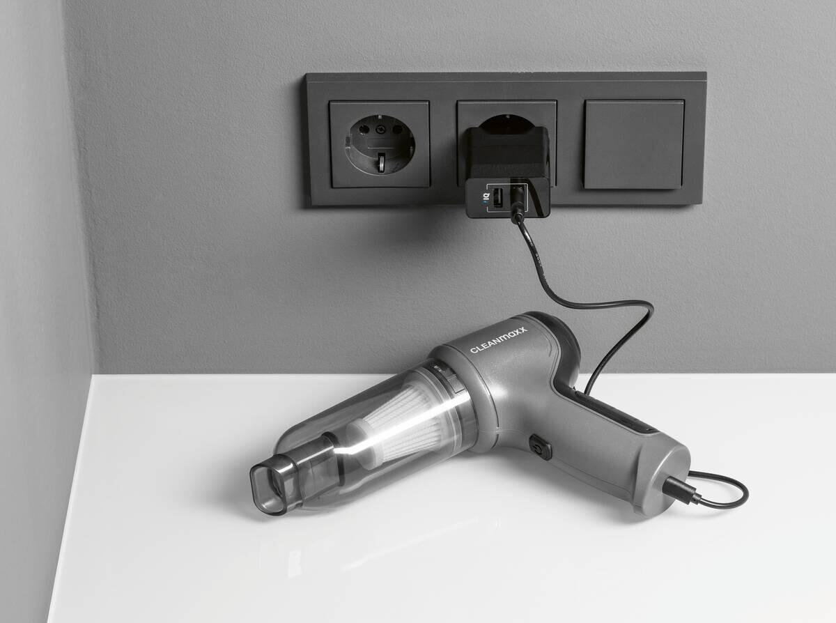 CLEANmaxx Akku-Handstaubsauger anthrazit schwarz B/H/L: ca. 17x7x23,5 cm