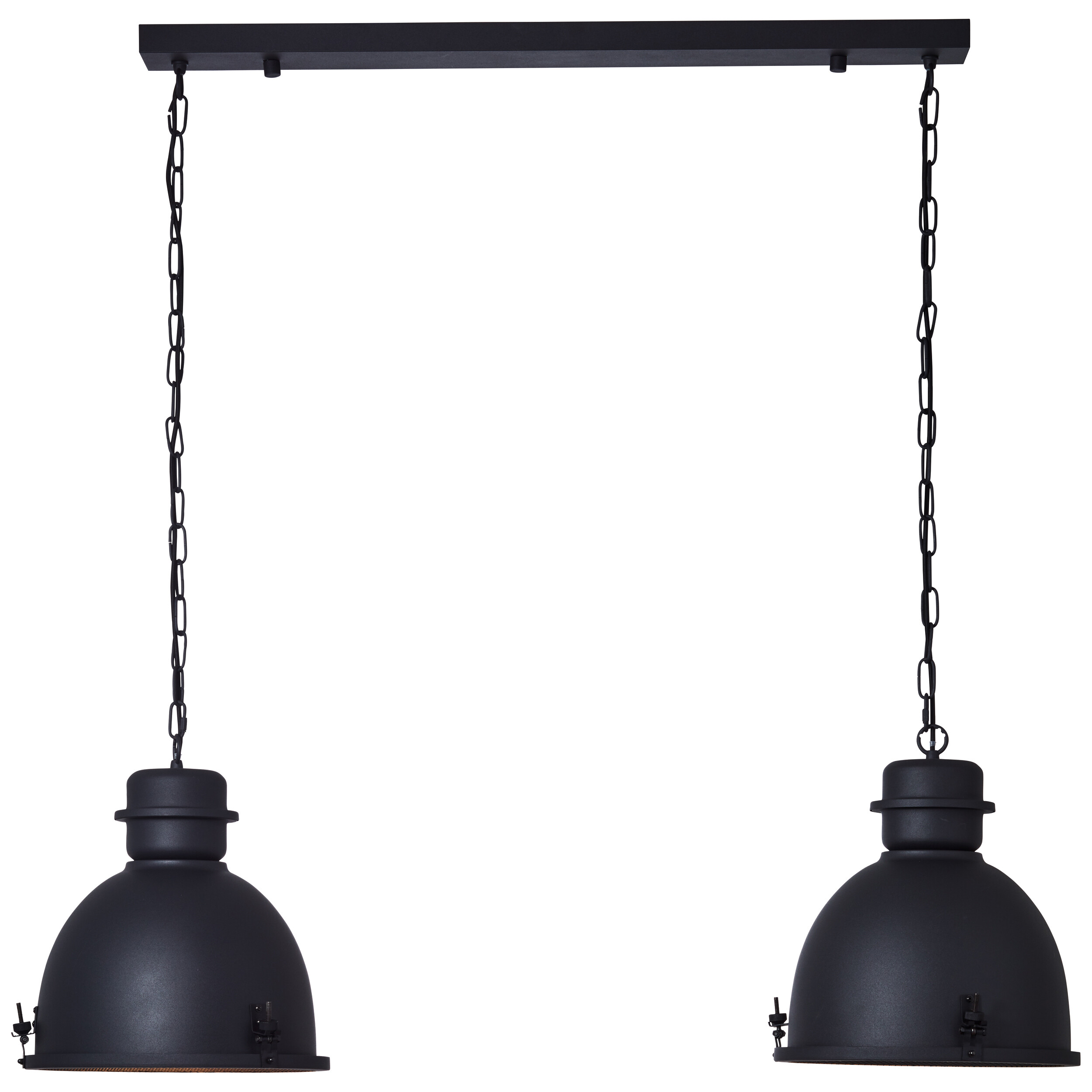 Brilliant Pendelleuchte Kiki HK19242S76 schwarz Metall B/H/T: ca. 113x121x35 cm E27 2 Brennstellen
