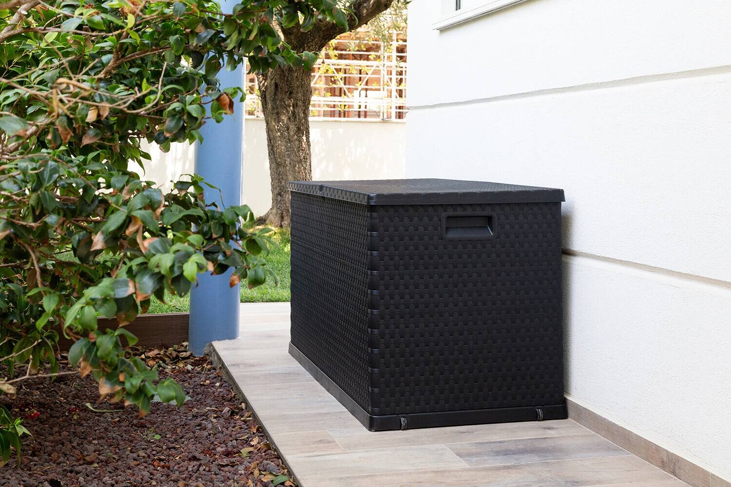 Toomax Aufbewahrungsbox Rattan anthrazit Kunststoff B/H/L: ca. 63x56x120 cm