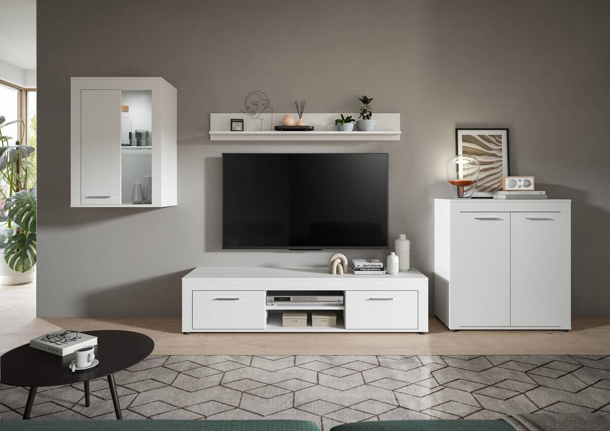 Wohnwand Jam weiß B/H/T: ca. 169x330x35 cm