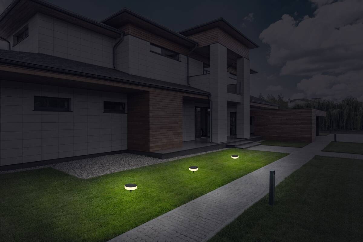 LED-Solarleuchte schwarz Kunststoff H/D: ca. 56,1x15,3 cm