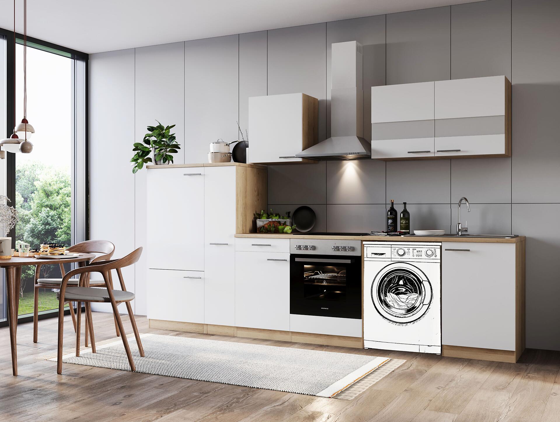 Respekta Küchenblock Merle weiß B/H/T: ca. 310x200x60 cm