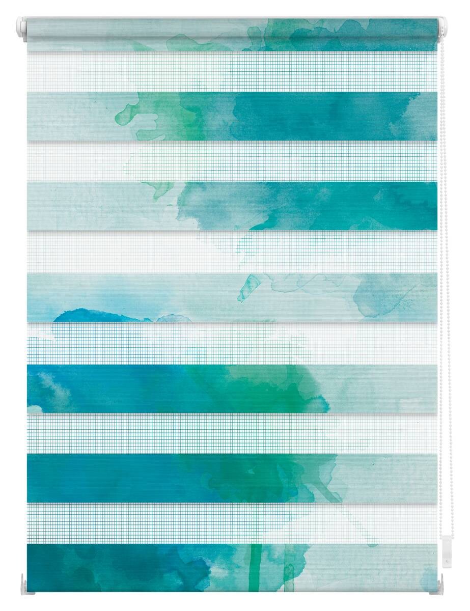 LICHTBLICK Doppelrollo Duo Aquarell blau B/L: ca. 45x150 cm