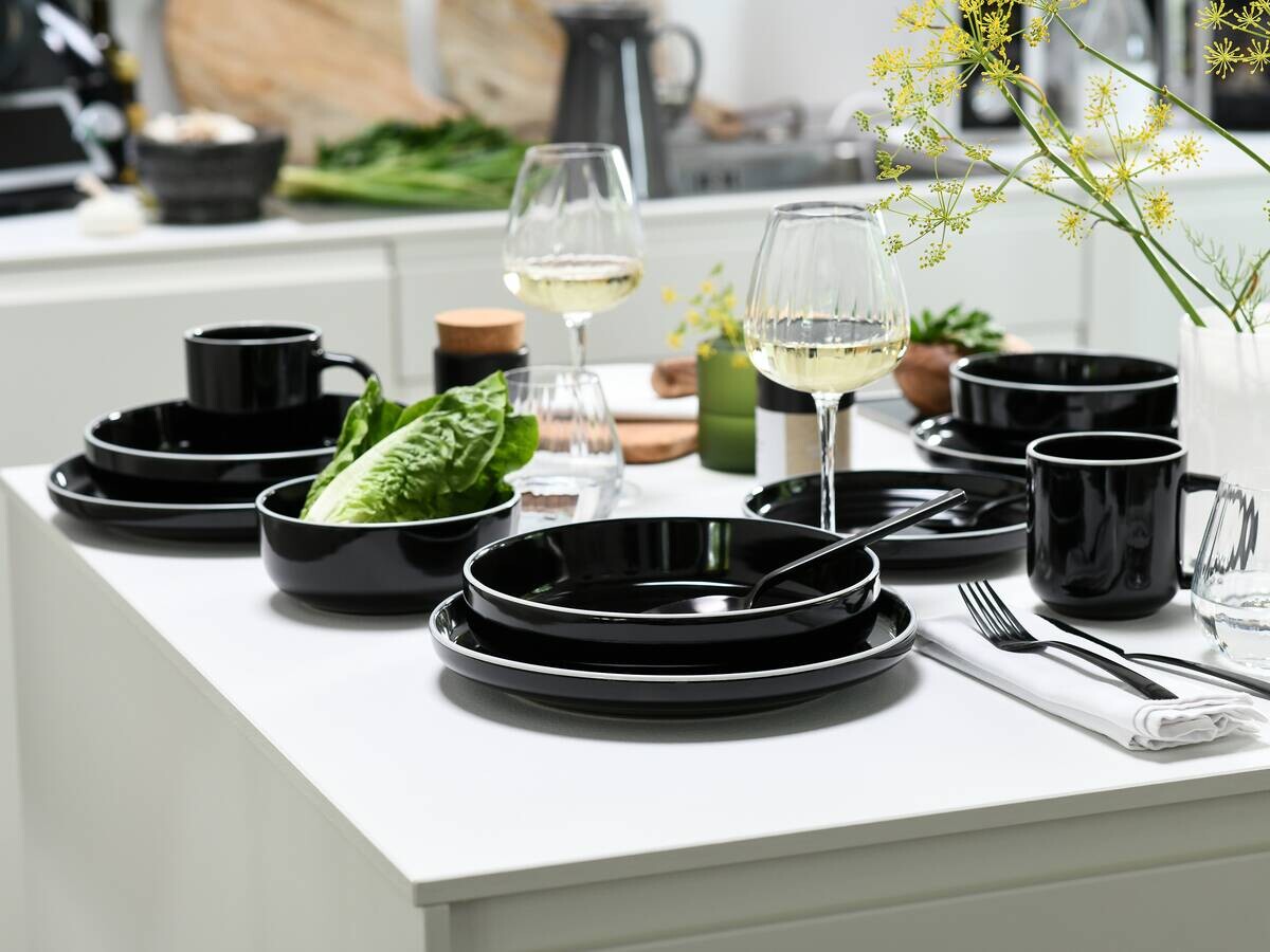 CreaTable Kombiservice Nordic Gourmet schwarz Steinzeug 10 tlg.