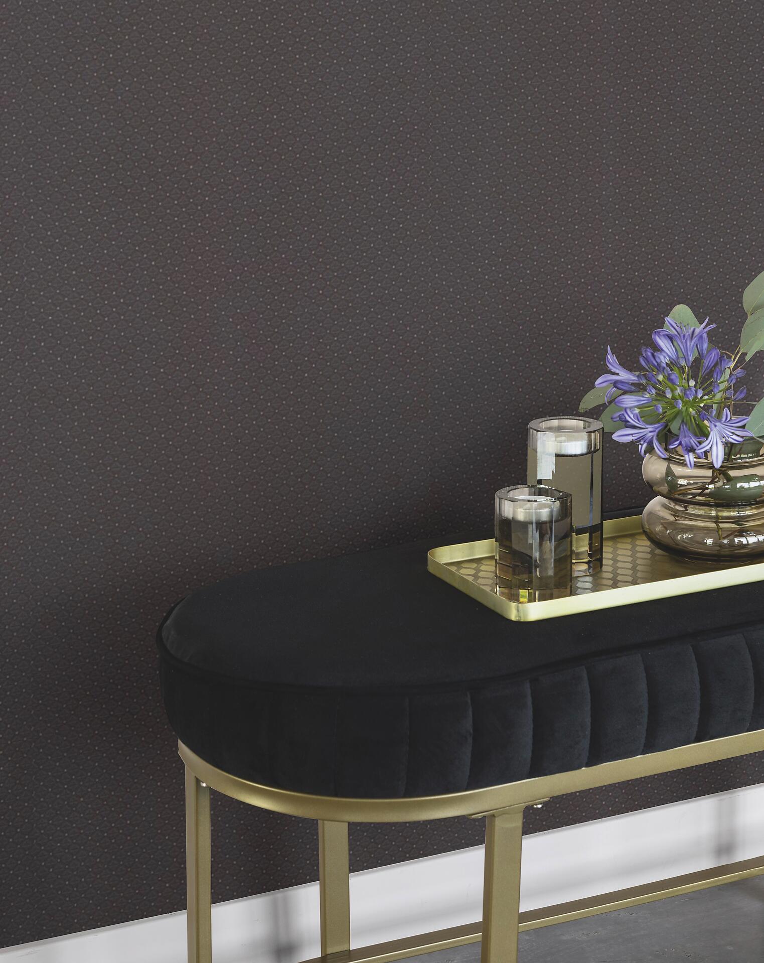 Vliestapete Grafik anthrazit B/L: ca. 53x1005 cm