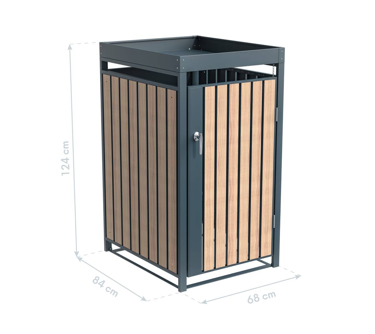 Westmann Mülltonnenbox Planta braun B/H/L: ca. 68x124x84 cm