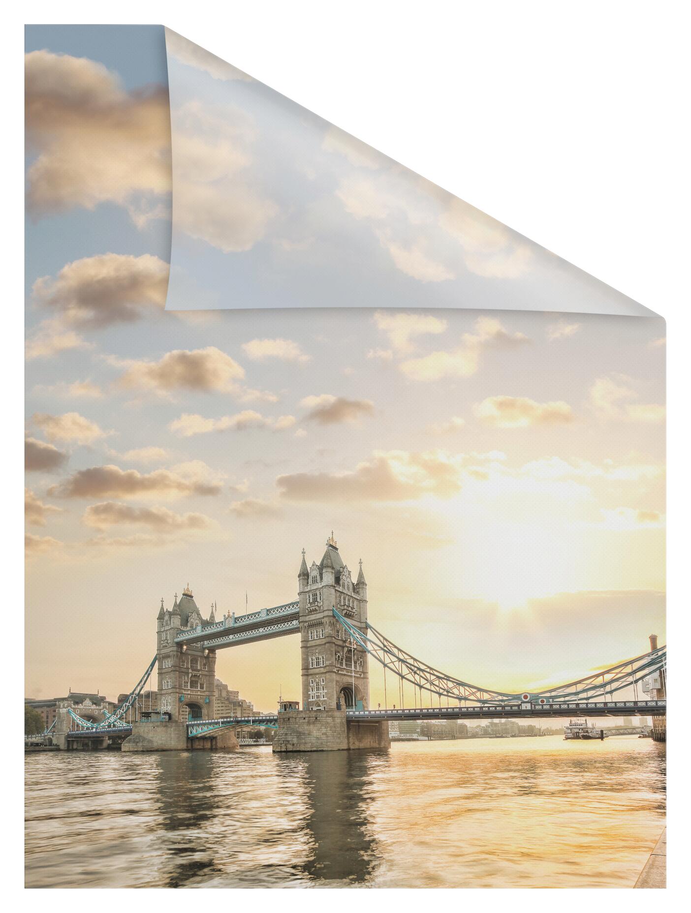LICHTBLICK Fensterfolie Tower Bridge London Tower Bridge orange B/L: ca. 100x100 cm