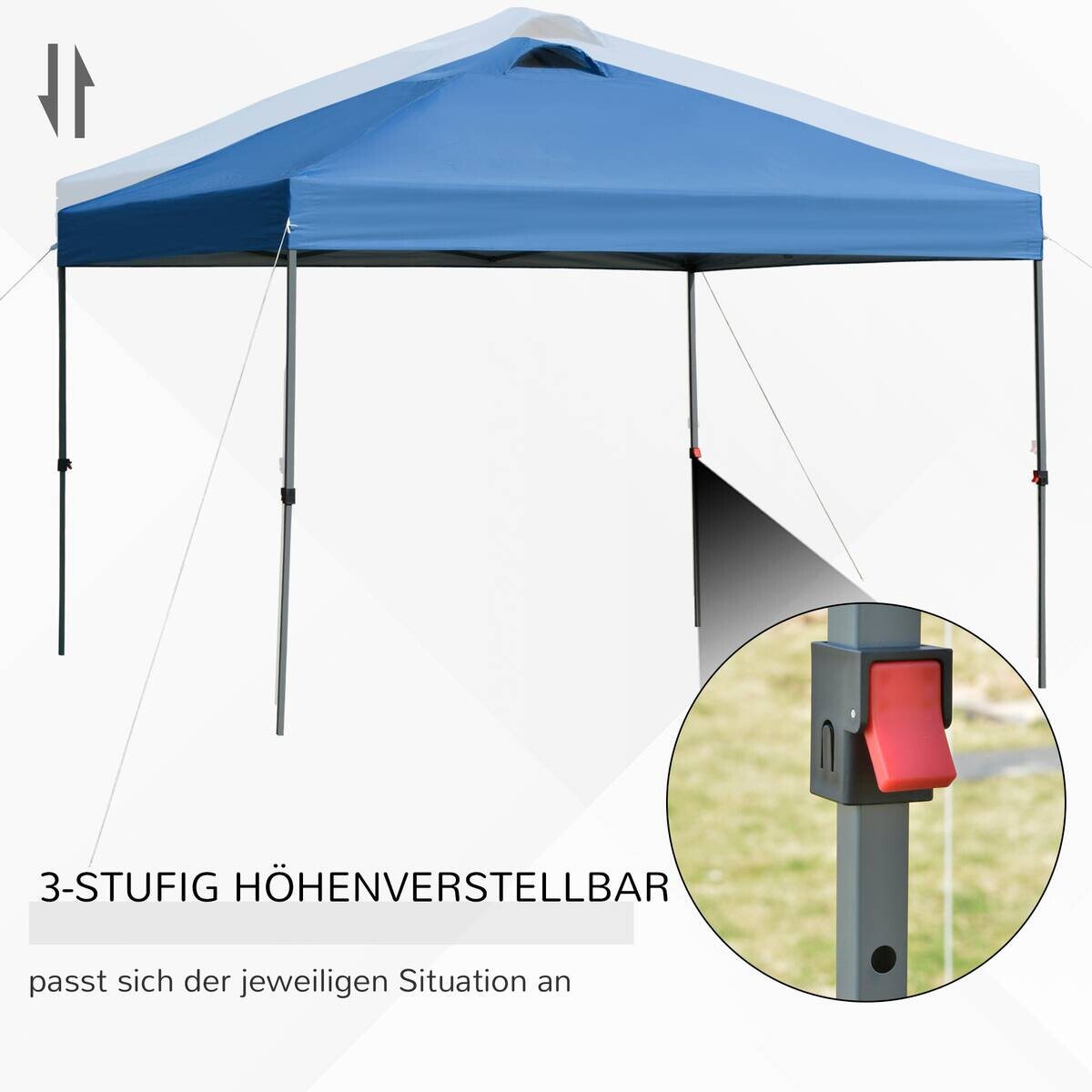 Outsunny Pavillon blau Stahl B/H/L: ca. 295x264x295 cm