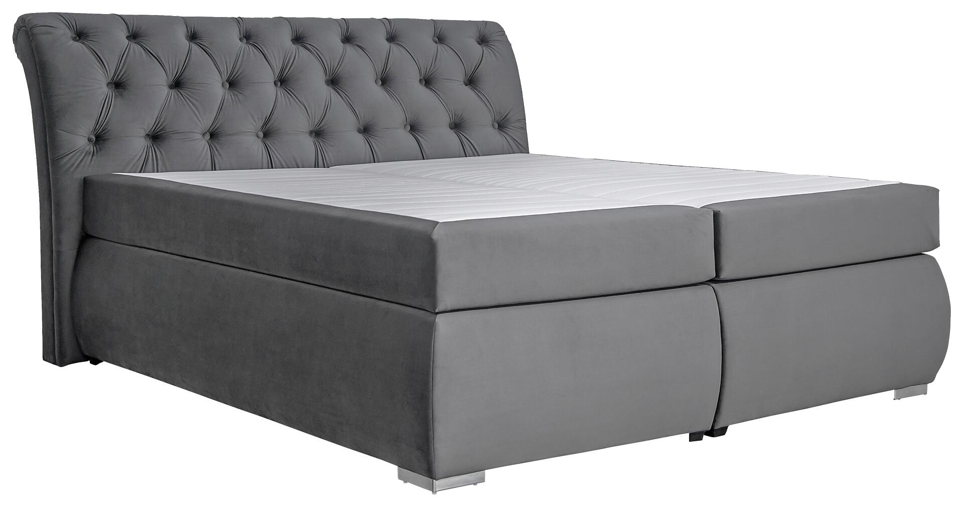 Boxspringbett Agnes dunkelgrau Liegefläche B/L: ca. 180x200 cm