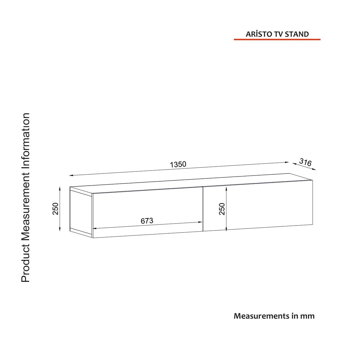 TV-Lowboard Aristo Saphir Nachbildung B/H/T: ca. 135x25x31,6 cm