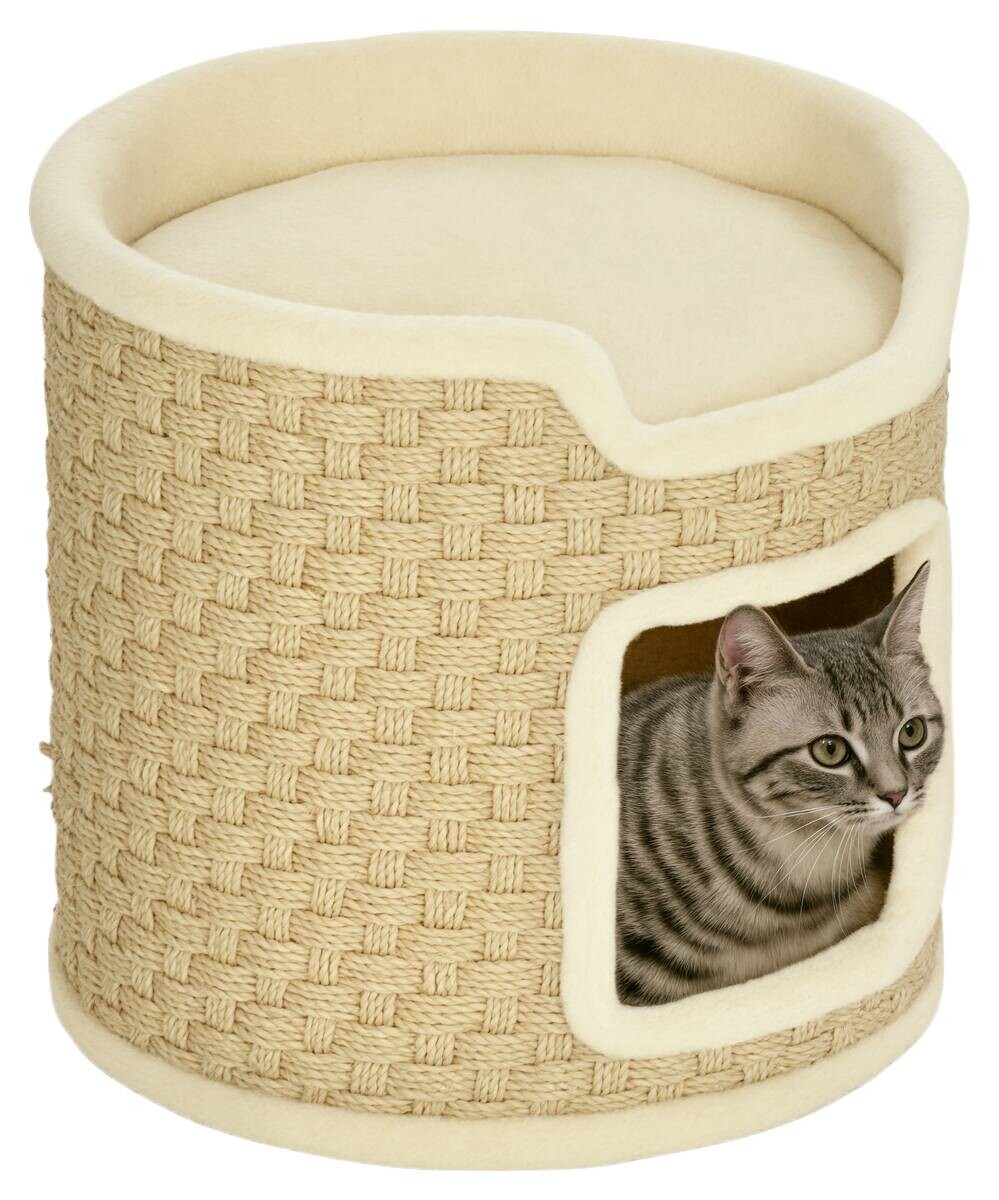 PawHut Kratztonne khaki Polyester B/H/L: ca. 38x37x38 cm