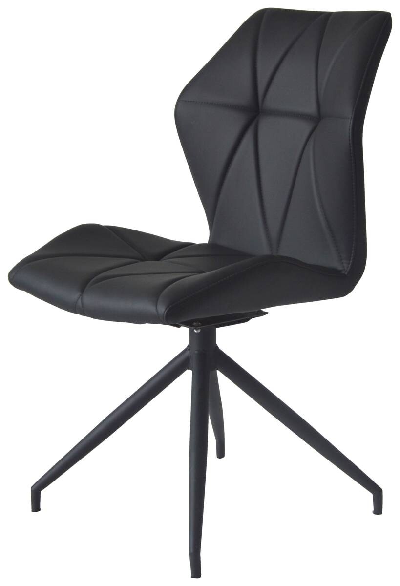 Stuhl IMKE 2er-Set schwarz schwarz Kunstleder Metall B/H/T: ca. 52x90,5x62 cm