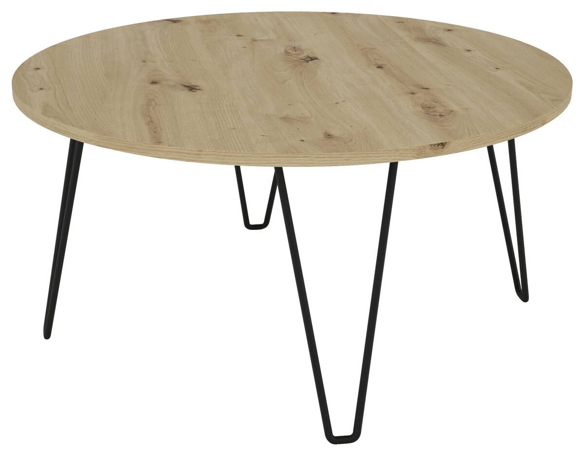 byLIVING Couchtisch FLAIR Eiche schwarz Holzwerkstoff Metall